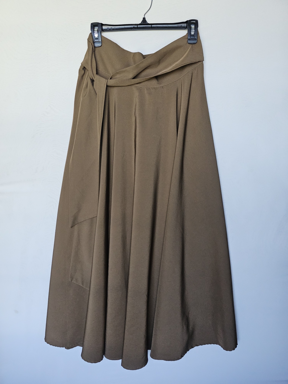 SHEIN Chic Coffee/Brown Maxi Skirt with Waist Tie - Size XL